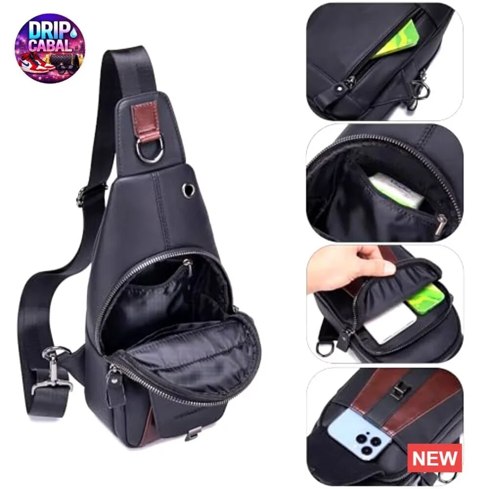 Genuine Leather Sling Bag Crossbody Chest Pack Travel Daypack